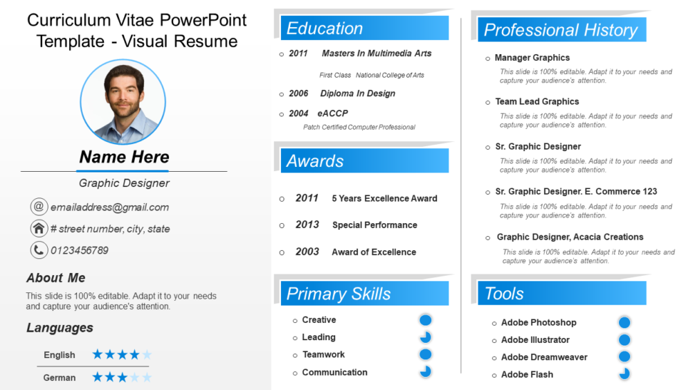 Detail Cv Template Pptx Nomer 39