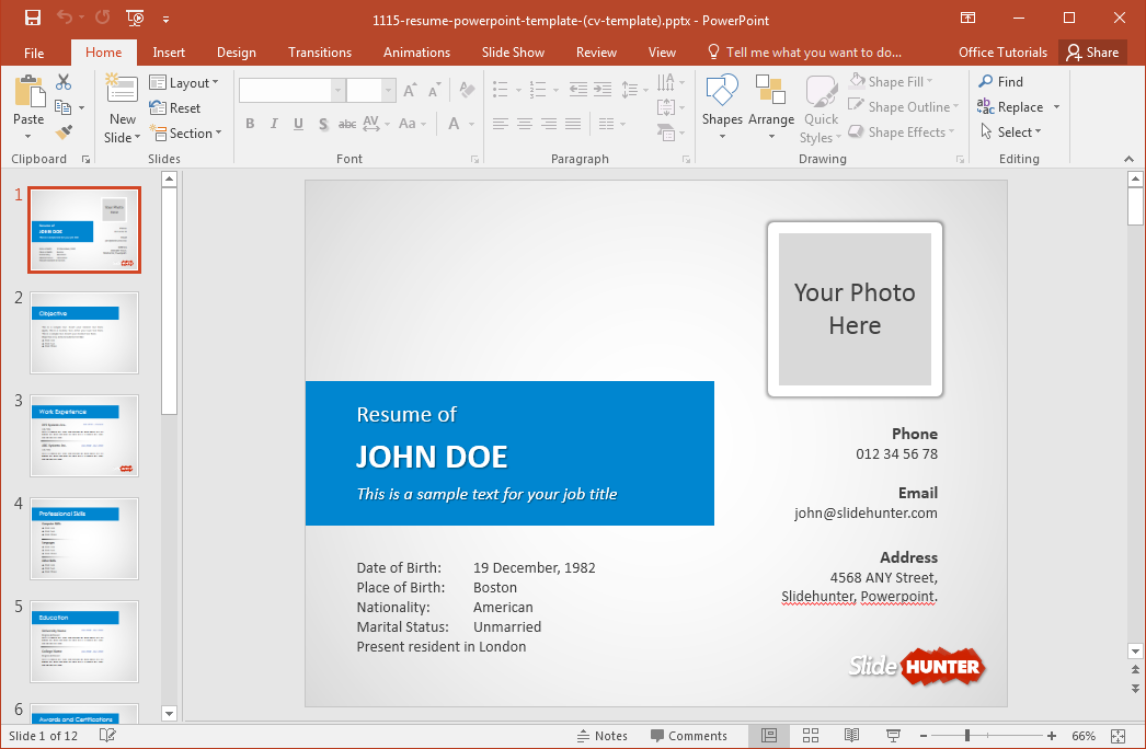 Detail Cv Template Pptx Nomer 50