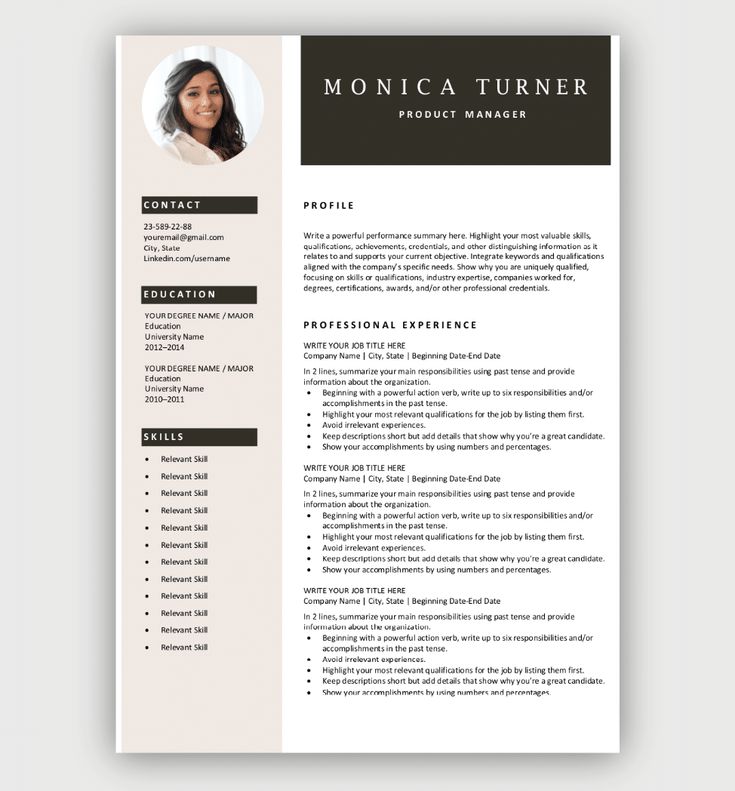 Detail Cv Template With Picture Nomer 18