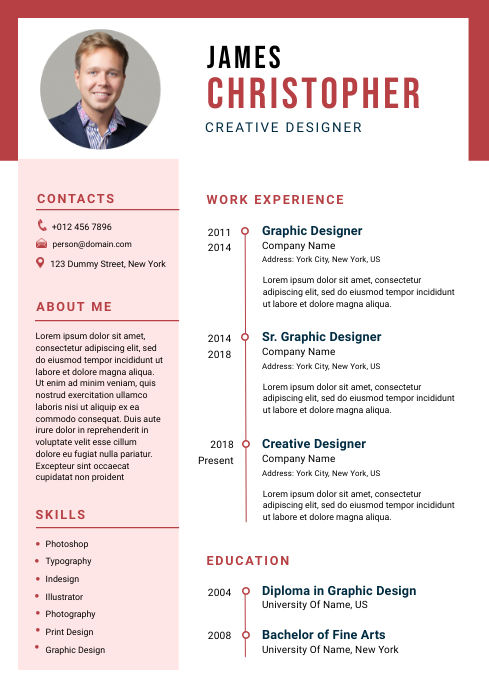 Detail Cv Template With Picture Nomer 46