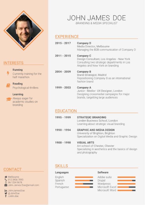 Detail Cv Template With Picture Nomer 7