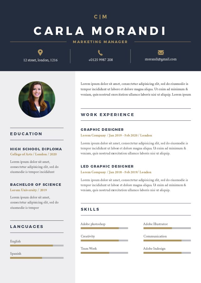 Detail Cv Template With Picture Nomer 9