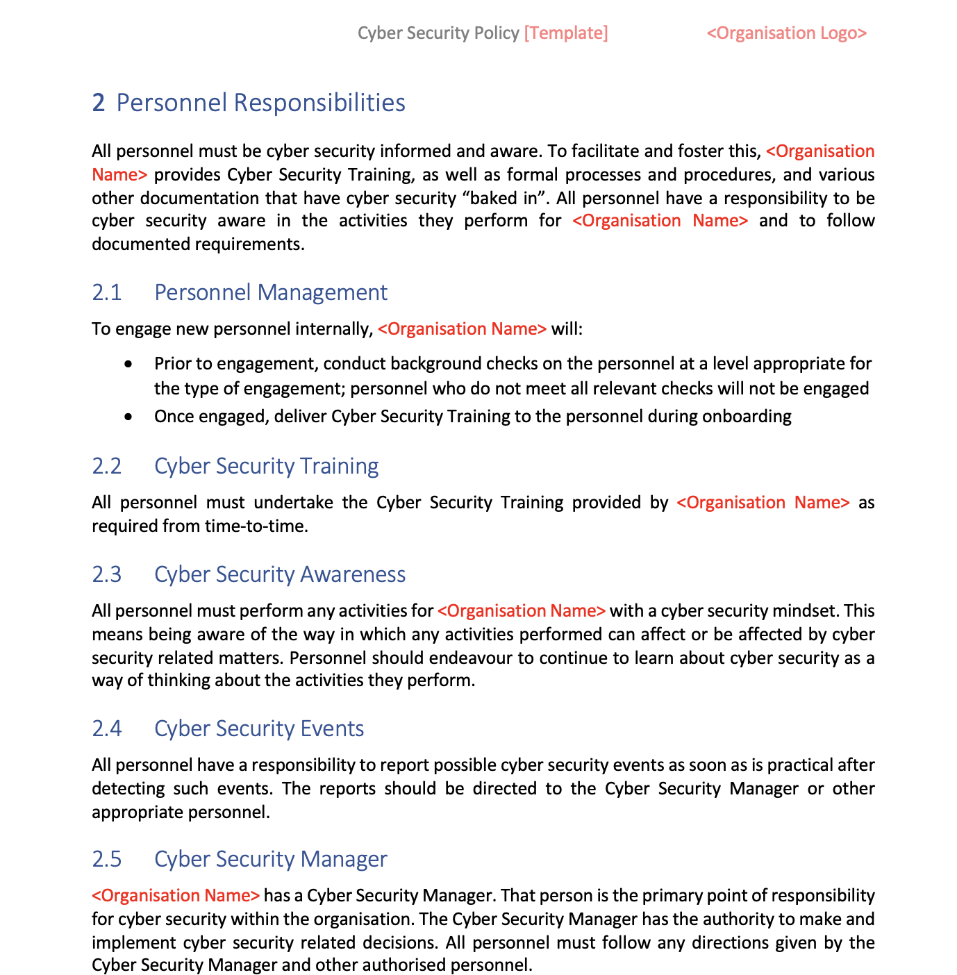 Cyber Security Policy Template 55 Koleksi Gambar