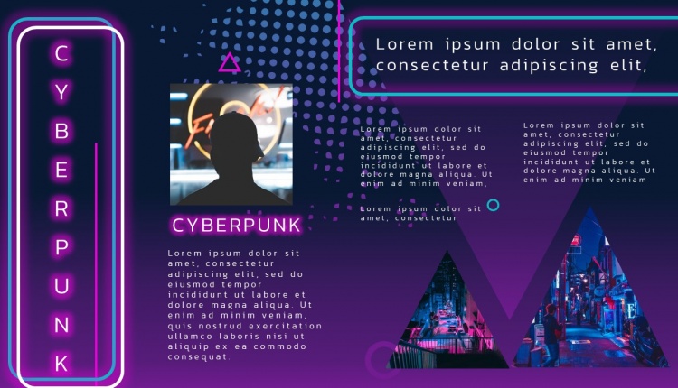 Detail Cyberpunk Powerpoint Template Nomer 11