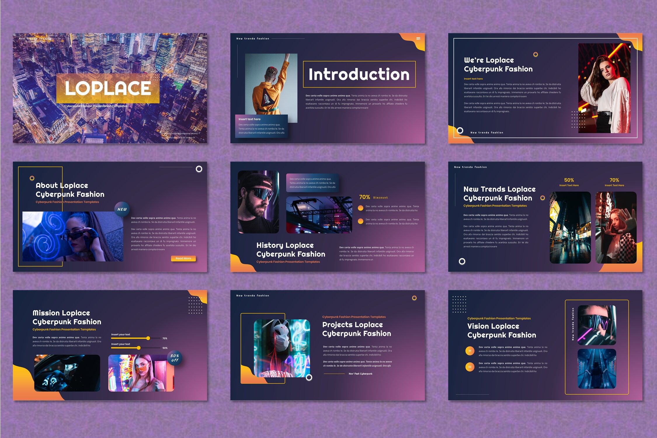 Detail Cyberpunk Powerpoint Template Nomer 23