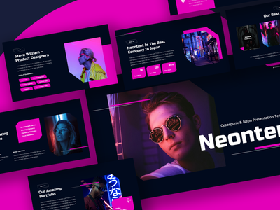 Detail Cyberpunk Powerpoint Template Nomer 33