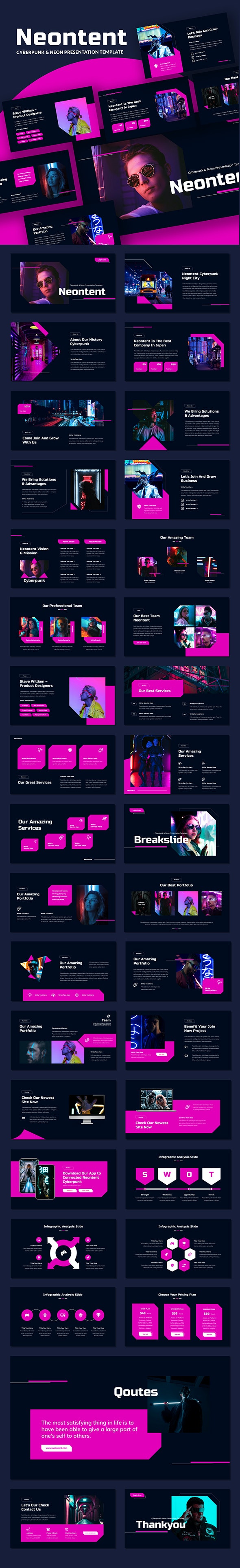 Detail Cyberpunk Powerpoint Template Nomer 54