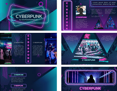 Detail Cyberpunk Powerpoint Template Nomer 9