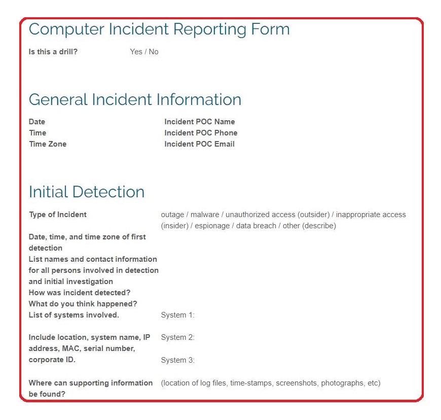 Cybersecurity Incident Response Report Template - KibrisPDR