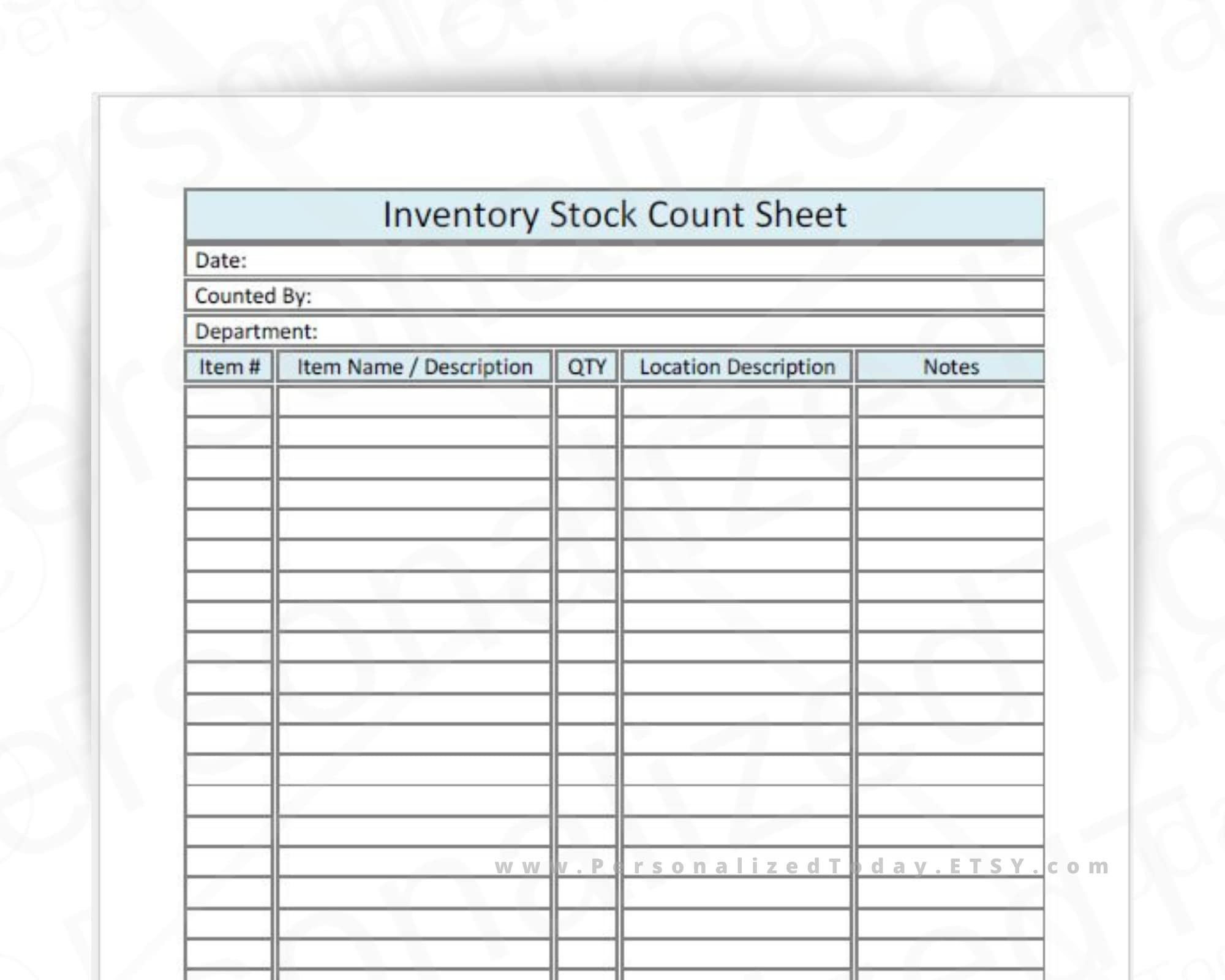 Detail Cycle Count Sheet Template Nomer 12