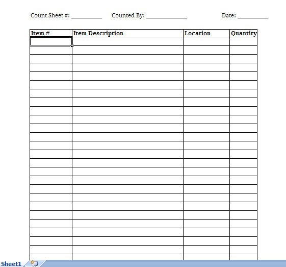 Detail Cycle Count Sheet Template Nomer 16