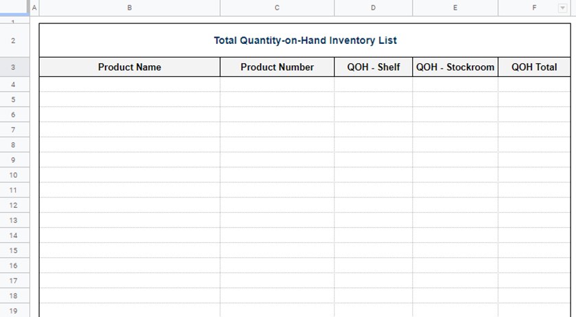 Detail Cycle Count Sheet Template Nomer 33