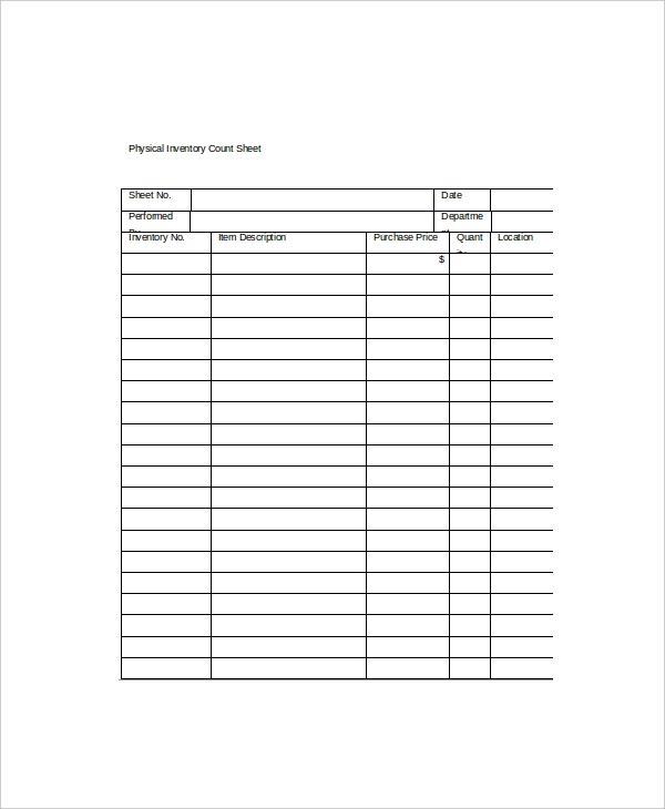 Detail Cycle Count Sheet Template Nomer 5