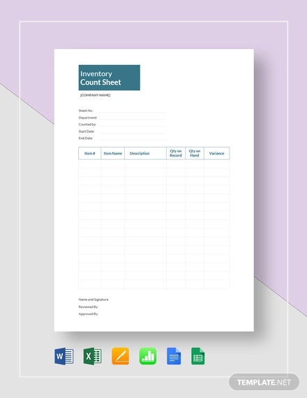 Detail Cycle Count Sheet Template Nomer 40