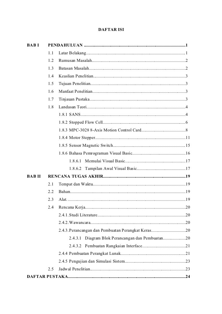 Detail Daftar Isi Buku Nomer 4