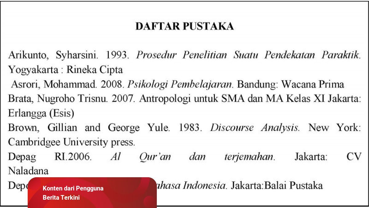 Detail Daftar Pustaka Buku Bahasa Indonesia Nomer 13