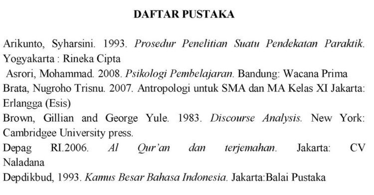 Detail Daftar Pustaka Buku Bahasa Indonesia Nomer 3