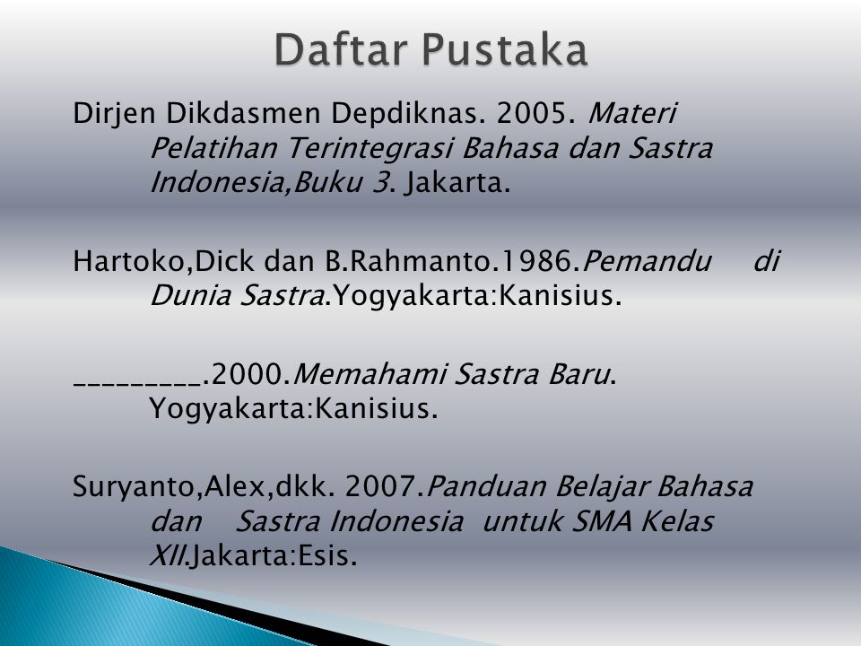 Detail Daftar Pustaka Buku Bahasa Indonesia Nomer 32