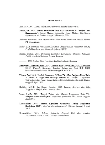 Detail Daftar Pustaka Buku Bahasa Indonesia Nomer 7