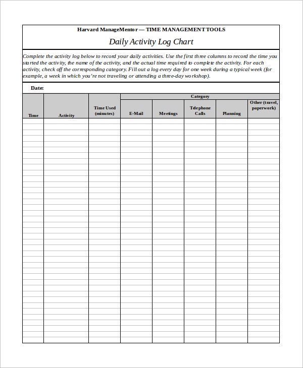 Detail Daily Activity Log Template Excel Nomer 18