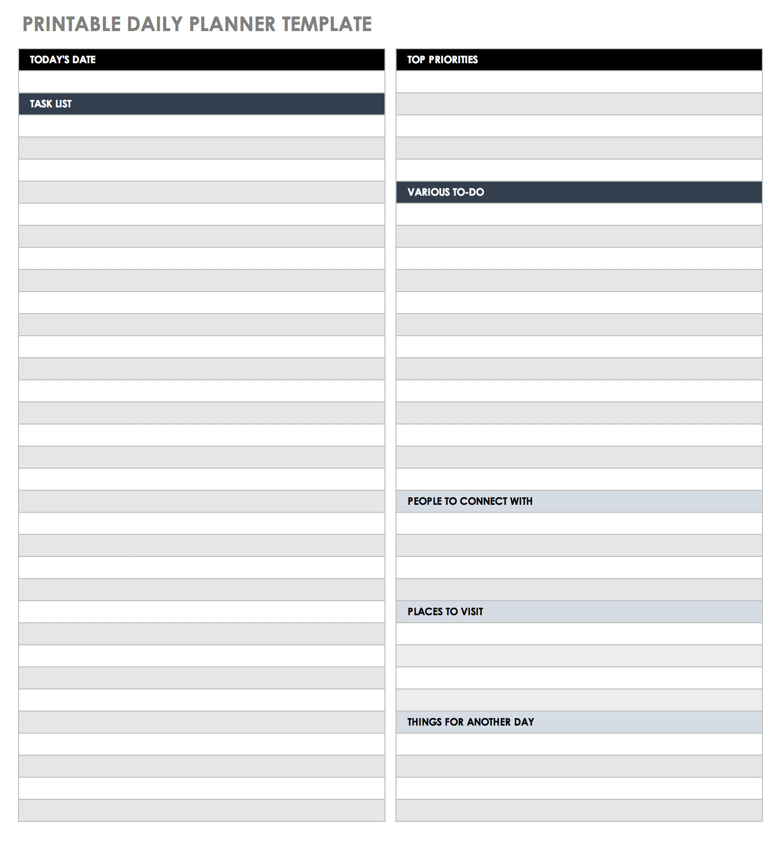 Detail Daily Activity Planner Template Nomer 2