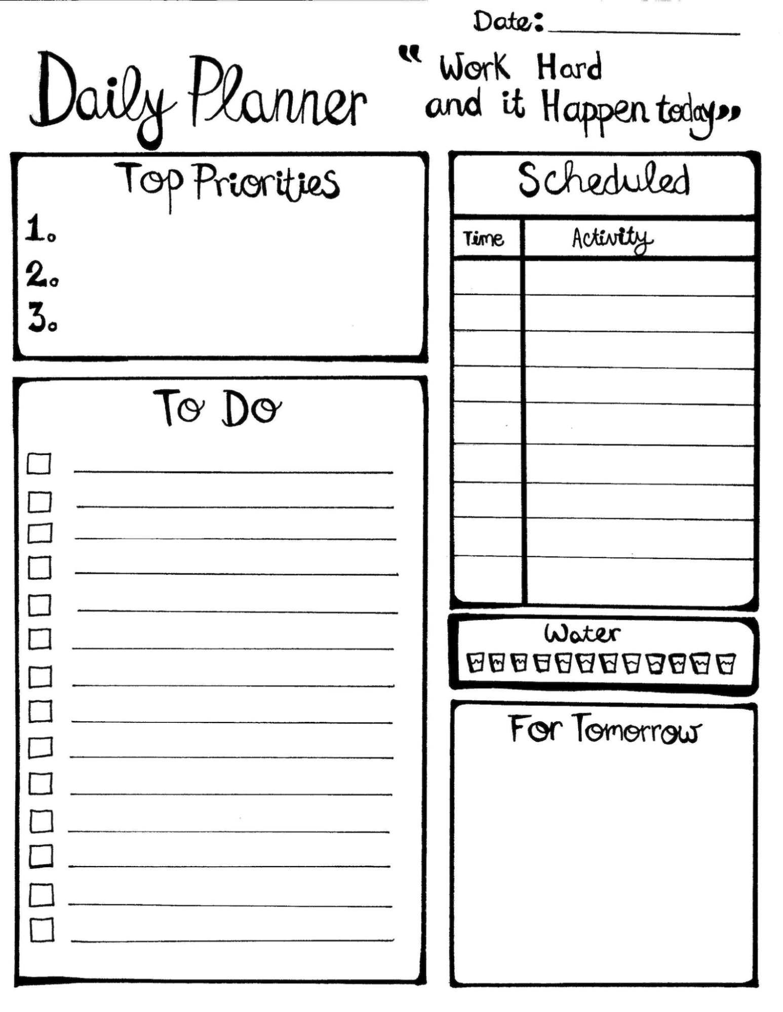 Detail Daily Activity Planner Template Nomer 32