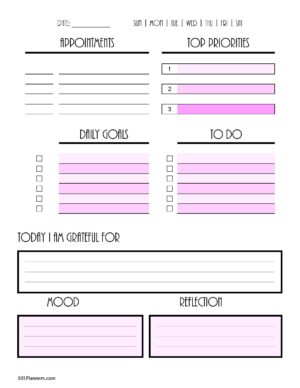 Detail Daily Activity Planner Template Nomer 39