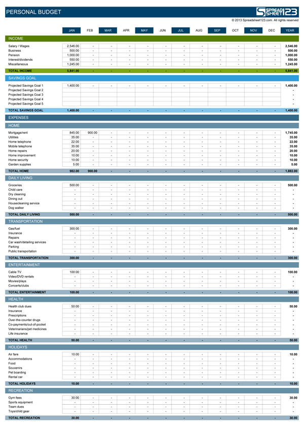 Detail Daily Expenses Excel Template Free Download Nomer 10