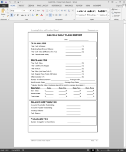 Detail Daily Flash Report Template Excel Nomer 4