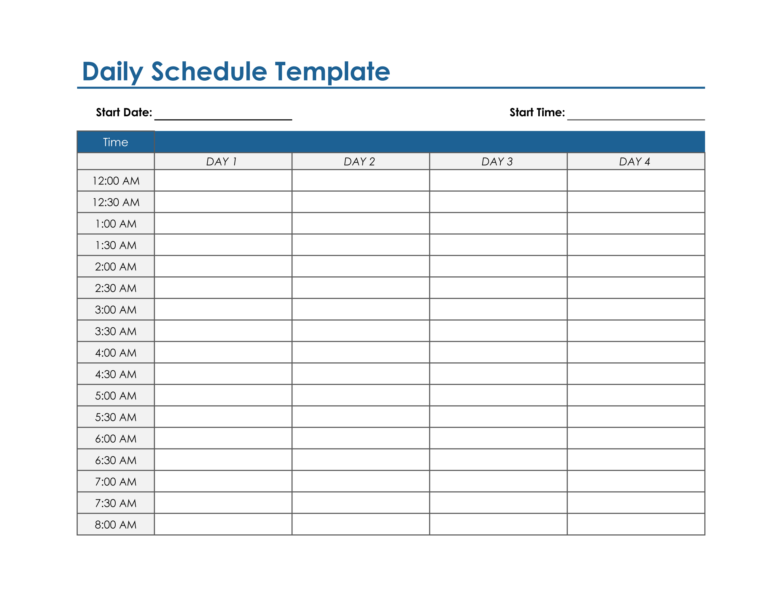 Detail Daily Itinerary Template Excel Nomer 11