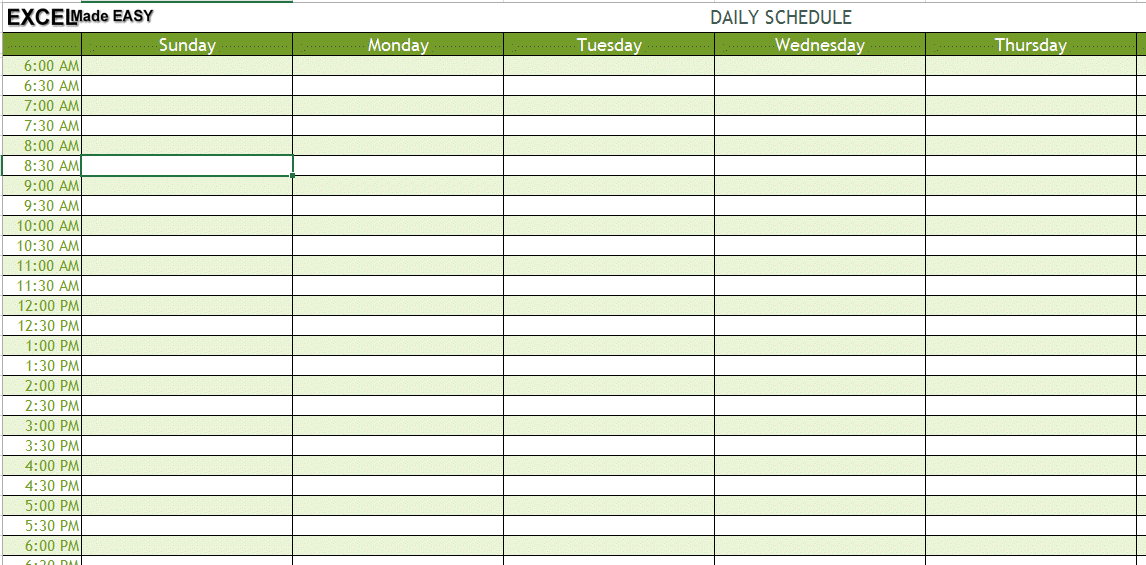 Detail Daily Itinerary Template Excel Nomer 13