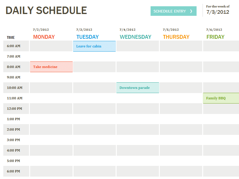 Detail Daily Itinerary Template Excel Nomer 3