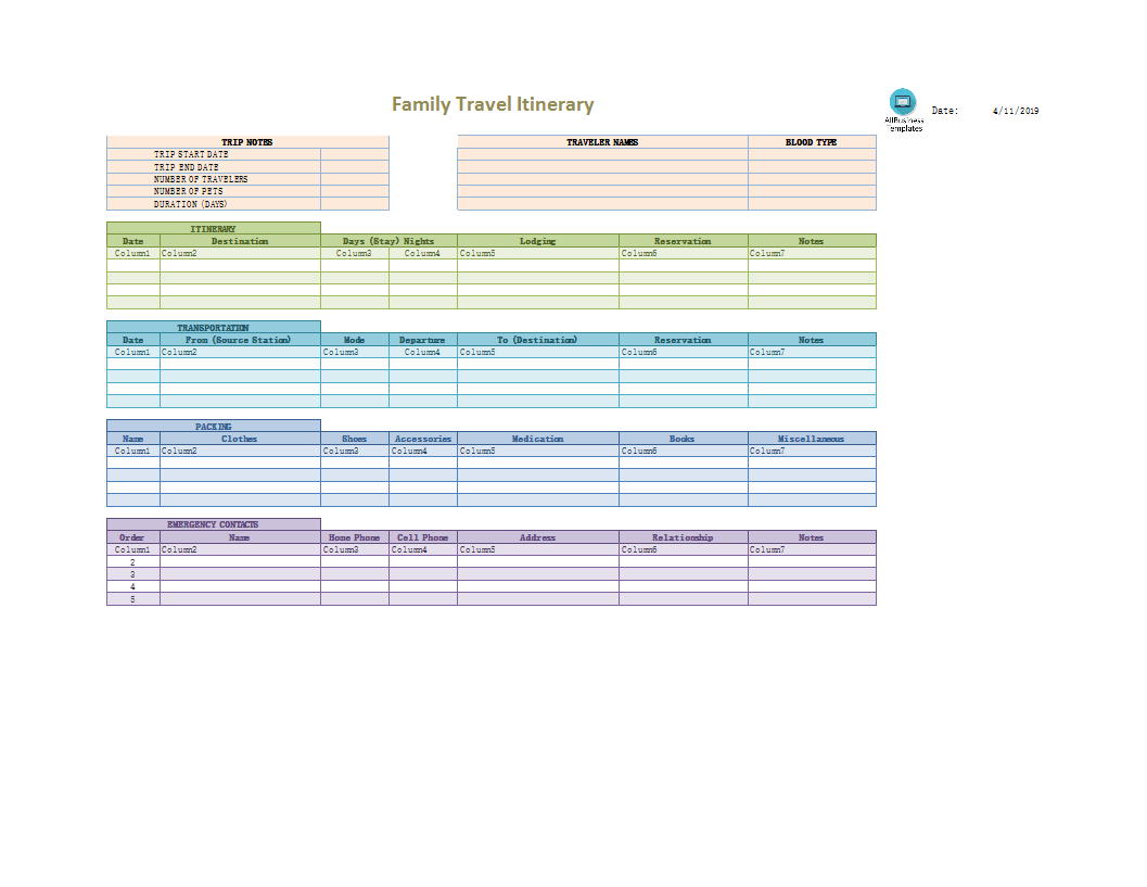 Detail Daily Itinerary Template Excel Nomer 22