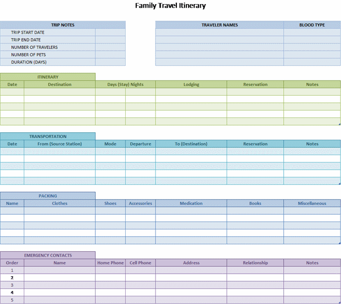 Detail Daily Itinerary Template Excel Nomer 5