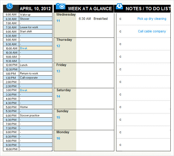 Detail Daily Itinerary Template Excel Nomer 45