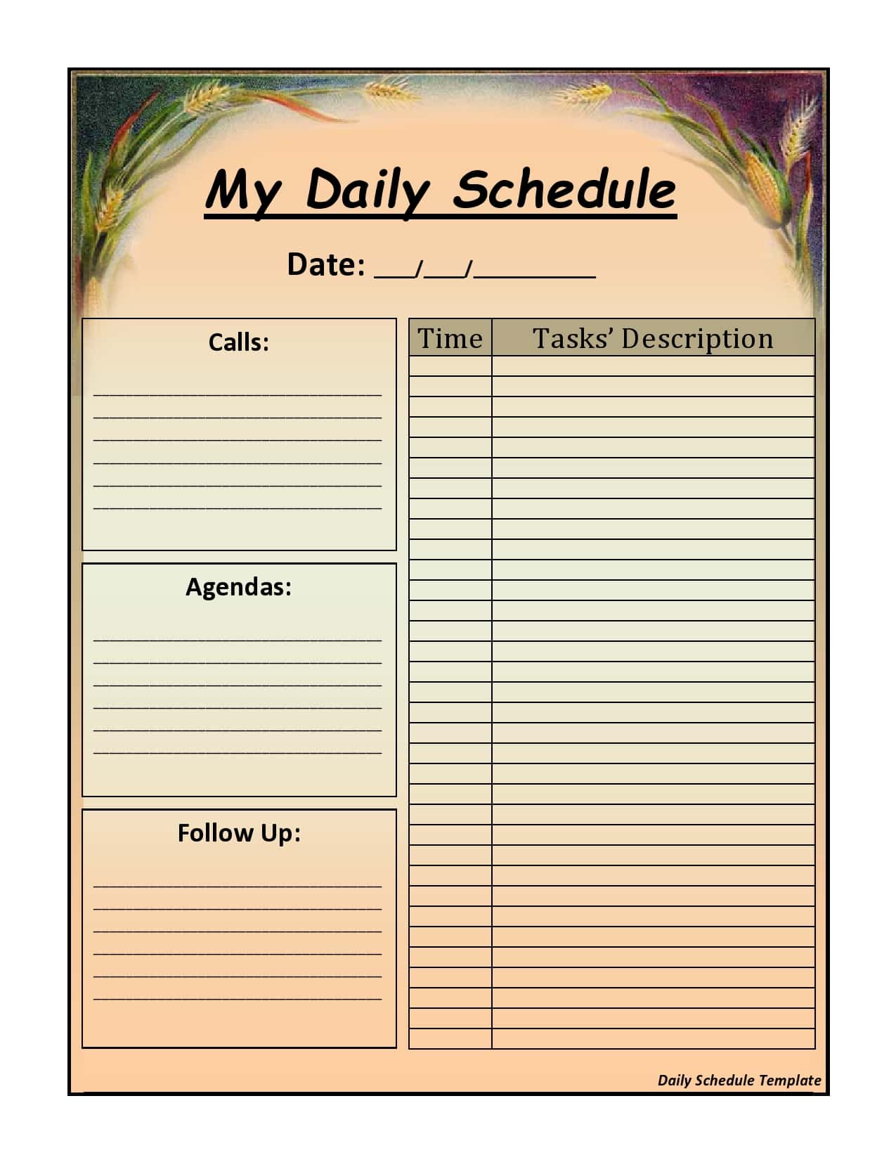 Detail Daily Itinerary Template Excel Nomer 48