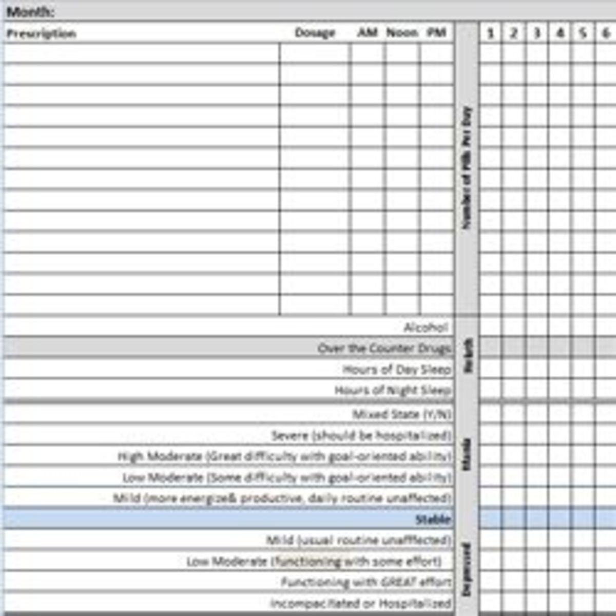 Detail Daily Mood Chart Template Nomer 52