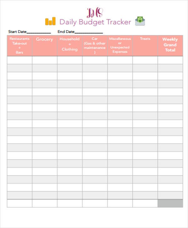 Detail Daily Personal Budget Excel Template Nomer 19