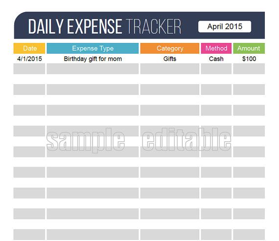 Detail Daily Personal Budget Excel Template Nomer 23