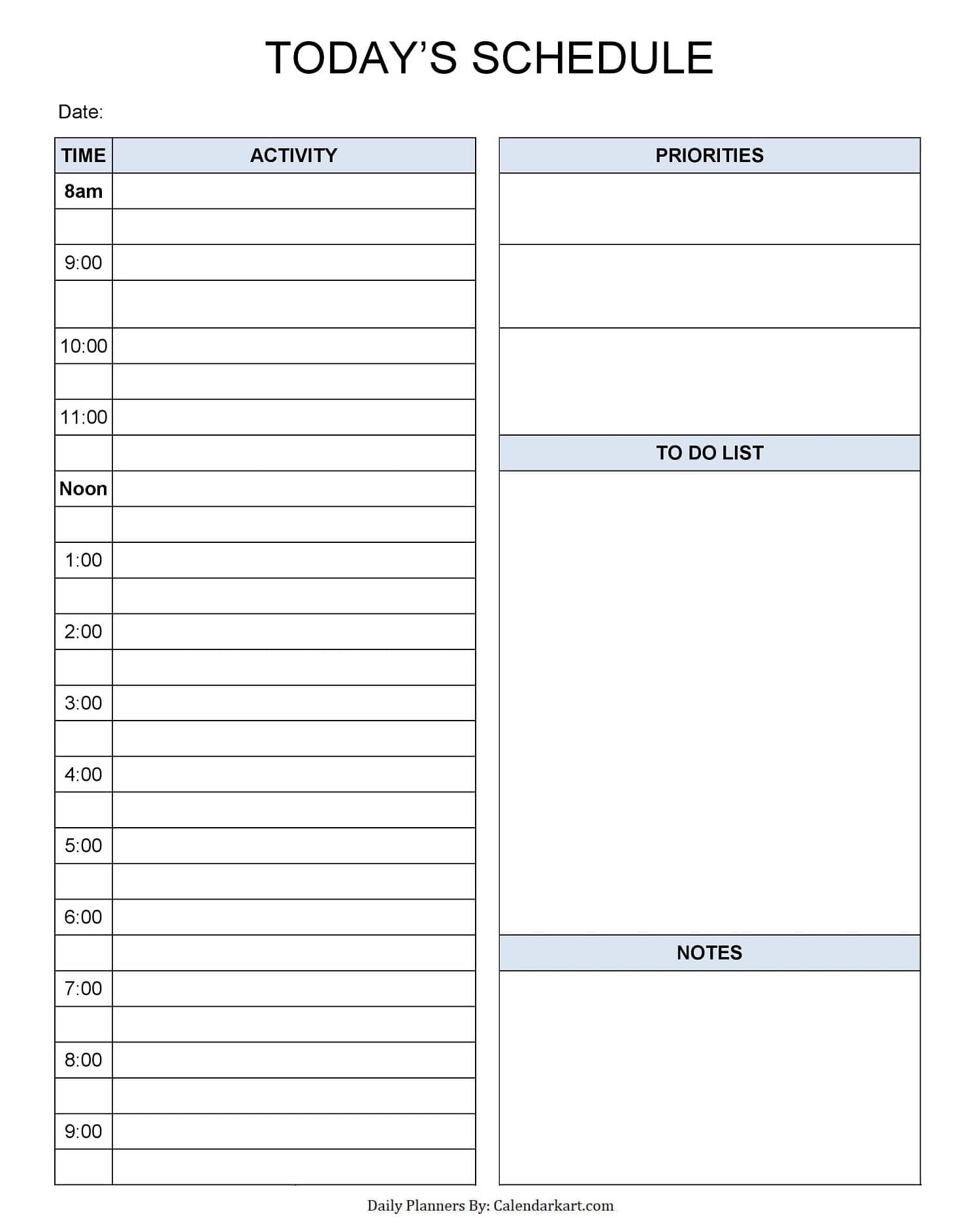 Detail Daily Planner Template Nomer 12