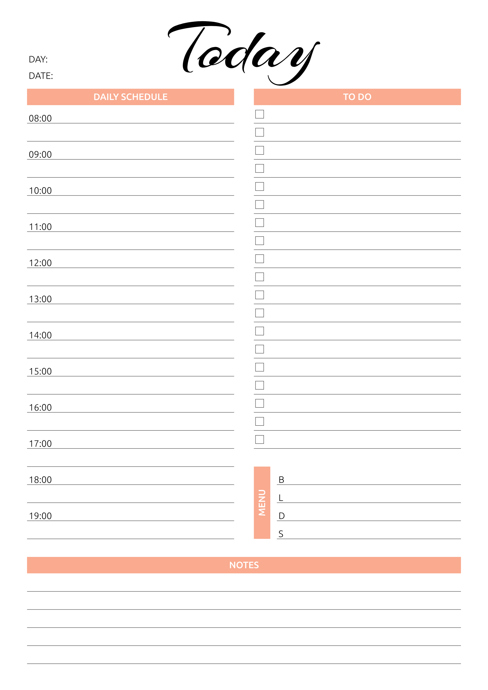 Detail Daily Planner Template Nomer 15