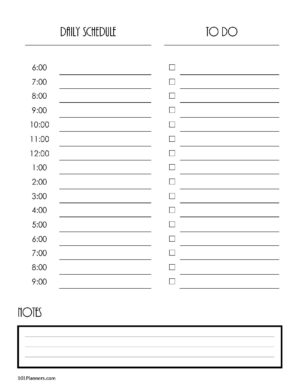 Detail Daily Planner Template Nomer 26