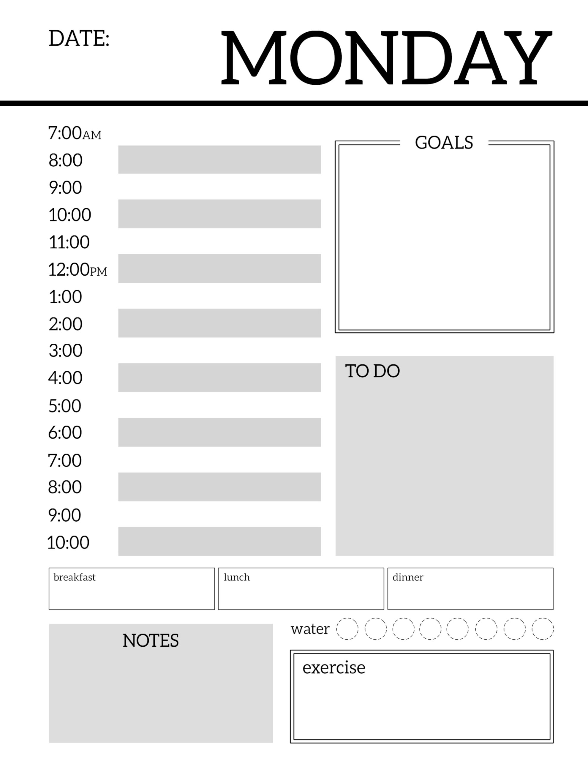 Detail Daily Planner Template Nomer 30