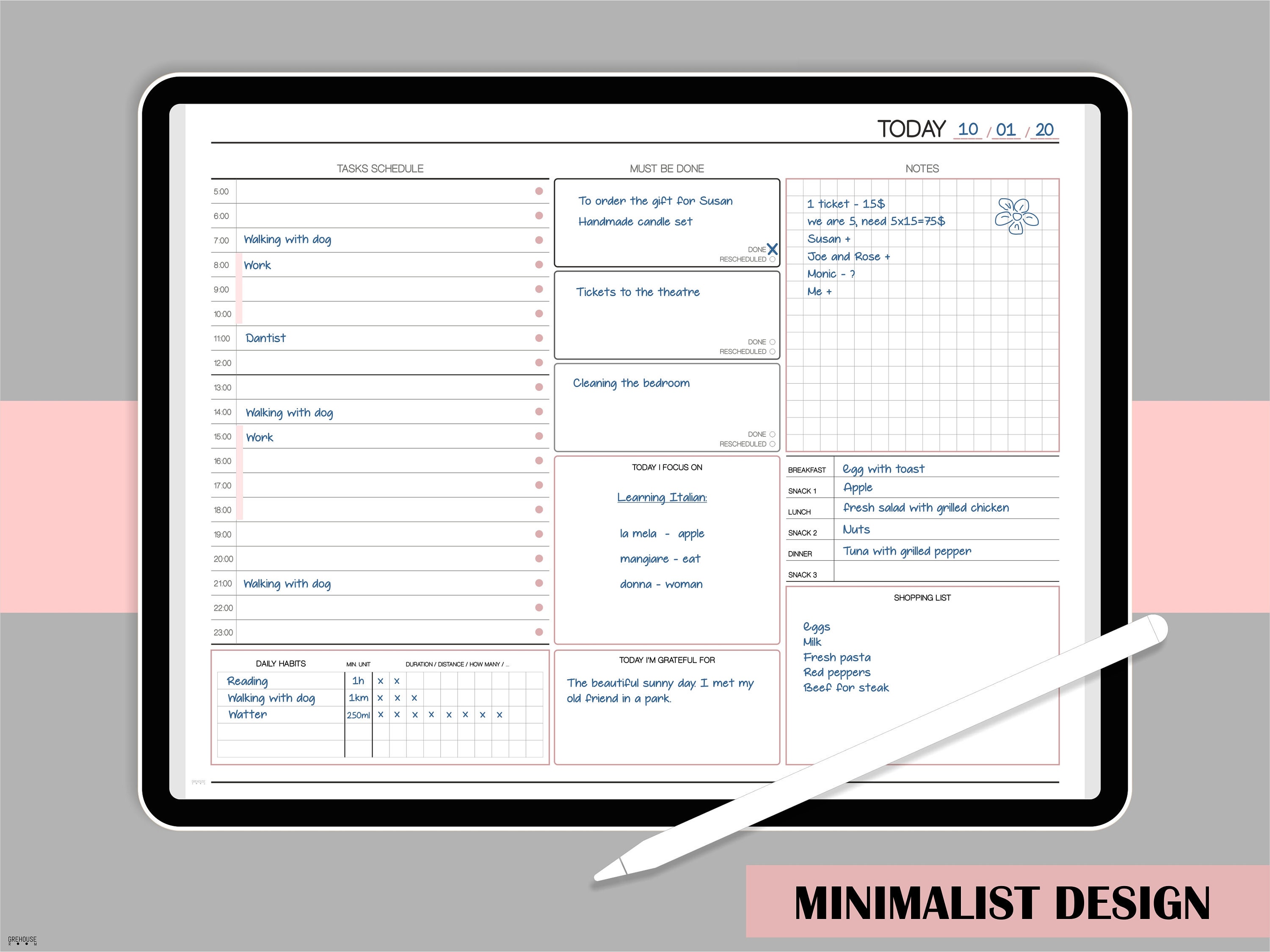 Detail Daily Planner Template Nomer 38