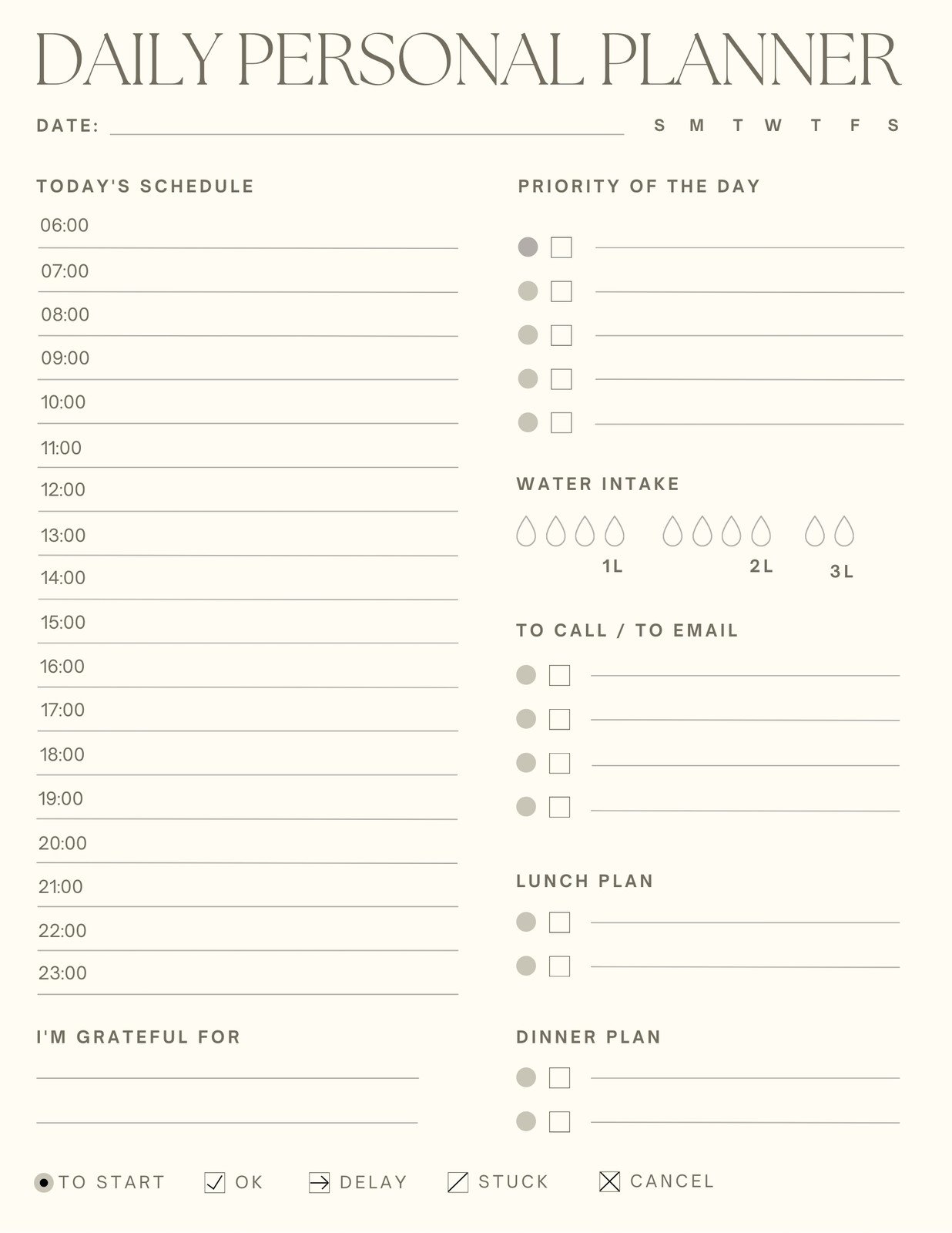 Detail Daily Planner Template Nomer 49