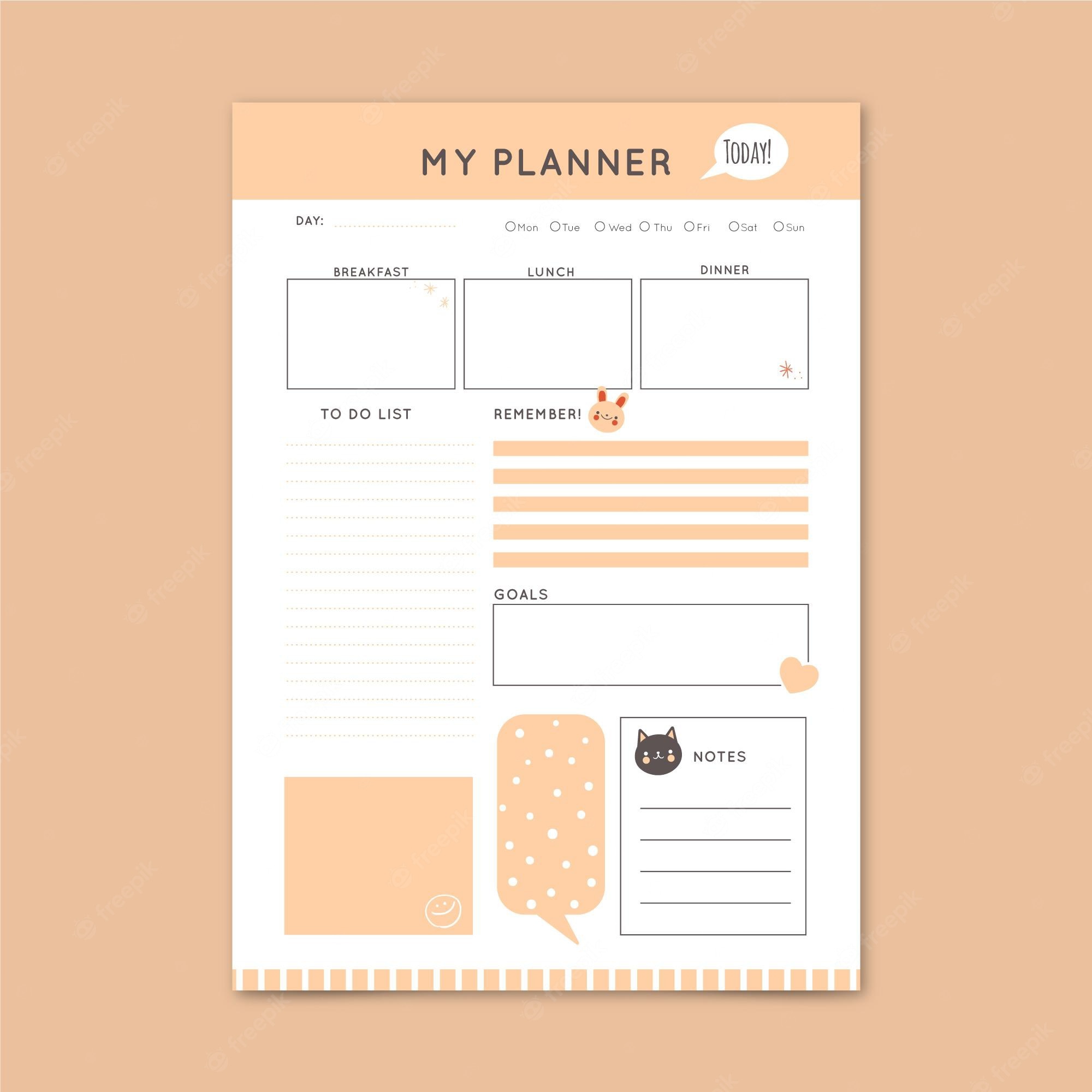 Detail Daily Planner Template Nomer 50