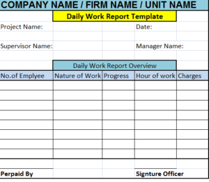 Daily Report Template Excel - KibrisPDR