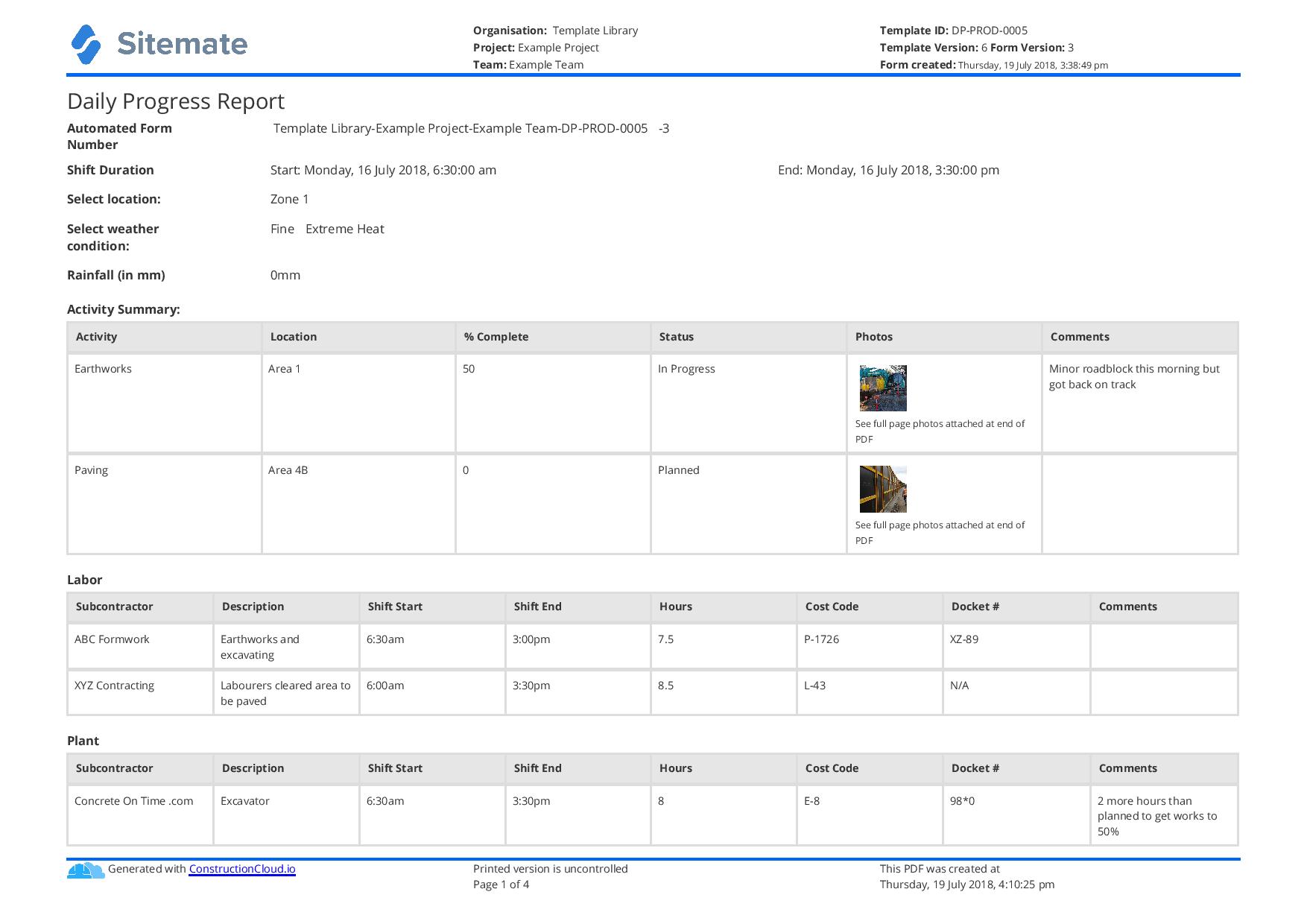 Detail Daily Report Template Excel Nomer 18