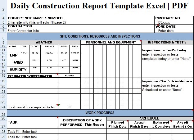 Detail Daily Report Template Excel Nomer 3