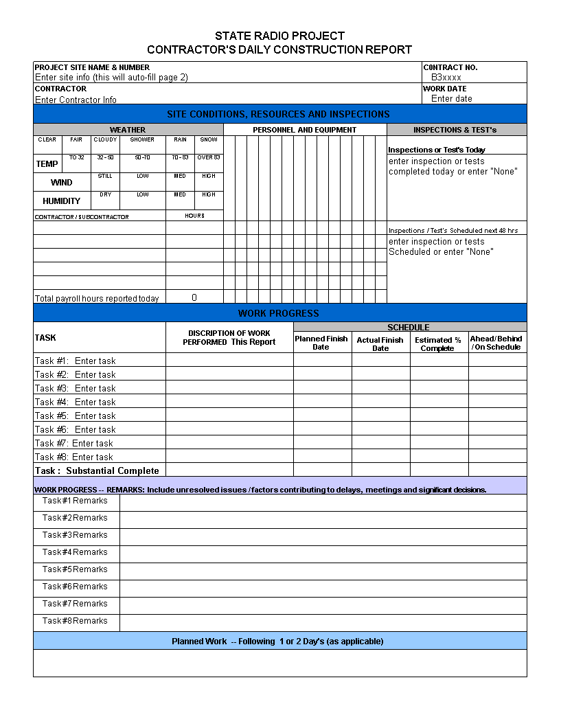 Detail Daily Report Template Excel Nomer 20